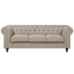 Sofa 3-osobowa duża beżowa CHESTERFIELD Lumarko!