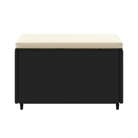 Podnóżek ogrodowy z poduszką, czarny, polirattan Lumarko!