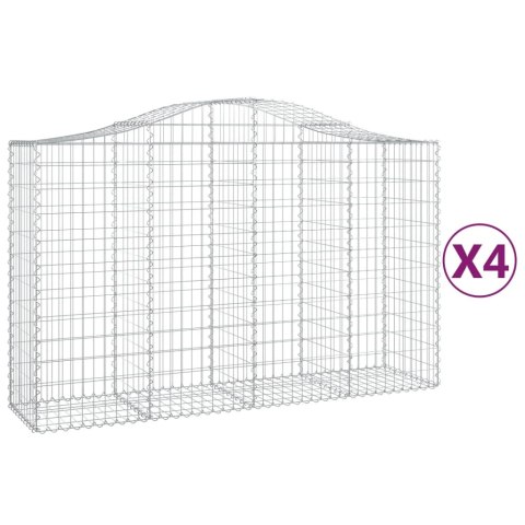 Kosze gabionowe, 4 szt, 200x50x120/140 cm, galwanizowane żelazo Lumarko!