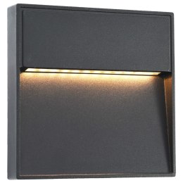 Lampy ścienne zewnętrzne LED, 2 szt., 3 W, czarne, kwadratowe Lumarko!