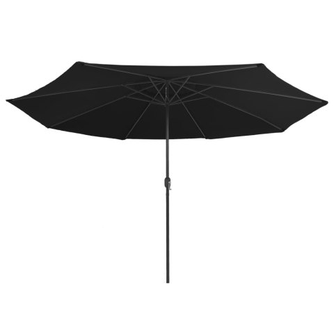 Parasol ogrodowy na metalowym słupku, 400 cm, czarny Lumarko!