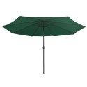 Parasol ogrodowy na metalowym słupku, 400 cm, zielony Lumarko!