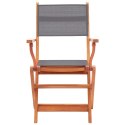 Składane krzesła ogrodowe 8 szt. szare, eukaliptus i textilene Lumarko!