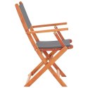Składane krzesła ogrodowe 8 szt. szare, eukaliptus i textilene Lumarko!