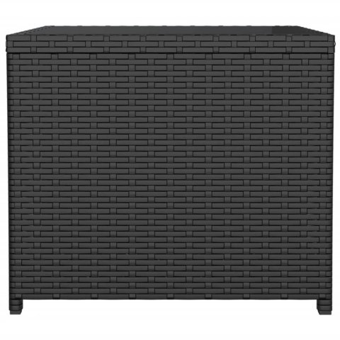 Stolik ogrodowy ze szklanym blatem, czarny rattan PE i szkło Lumarko!