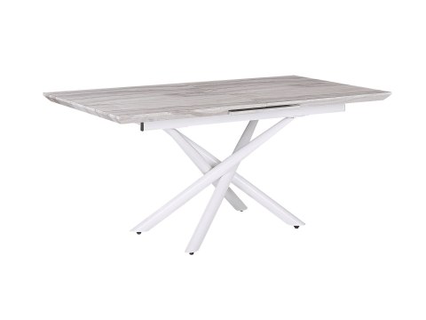 Stół do jadalni rozkładany 160/200 x 90 cm efekt marmuru z białym MOIRA