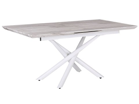 Stół do jadalni rozkładany 160/200 x 90 cm efekt marmuru z białym MOIRA