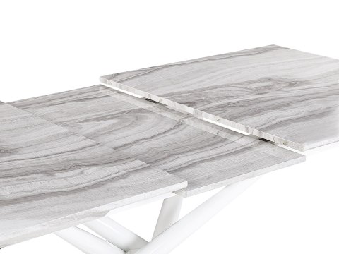 Stół do jadalni rozkładany 160/200 x 90 cm efekt marmuru z białym MOIRA