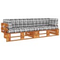 Sofa 2-os. z palet, z poduszkami, miodowy brąz, drewno sosnowe Lumarko!