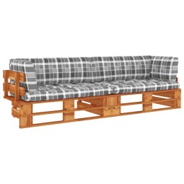 Sofa 2-os. z palet, z poduszkami, miodowy brąz, drewno sosnowe Lumarko!