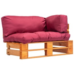 Sofa ogrodowa z palet z czerwonymi poduszkami, sosna Lumarko!