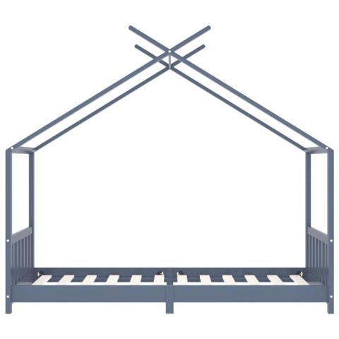 Rama łóżka dziecięcego, szara, lite drewno sosnowe, 90 x 200 cm Lumarko!