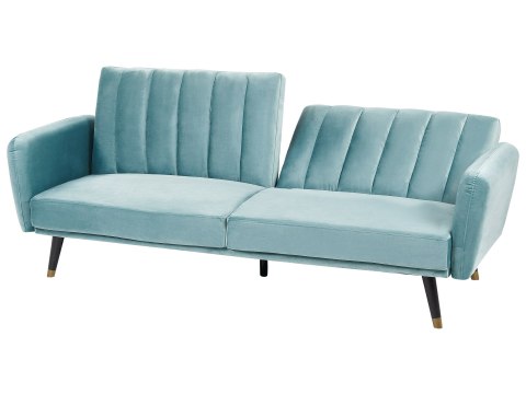 Sofa rozkładana welurowa jasnoniebieska VIMMERBY
