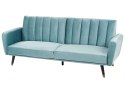 Sofa rozkładana welurowa jasnoniebieska VIMMERBY Lumarko!