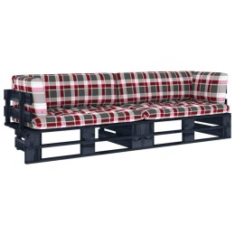 Sofa 2-osobowa z palet, z poduszkami, czarna, drewno sosnowe Lumarko!