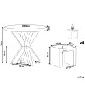Zestaw ogrodowy okrągły stół i 4 stołki szary OLBIA/TARANTO Lumarko!