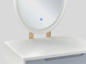 Toaletka 1 szuflada lustro LED ze stołkiem biało-szara VESOUL Lumarko!