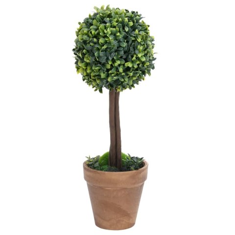 Kule ze sztucznego bukszpanu w doniczce, 2 szt., zielone, 56 cm Lumarko!