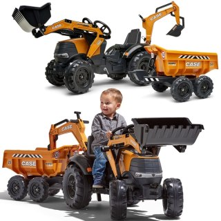 Traktor Case Ih Backhoe Pomarańczowy Z Przyczepką Ruchoma Łyżka Od 3 Lat  Lumarko!