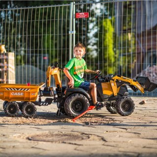 Traktor Case Ih Backhoe Pomarańczowy Z Przyczepką Ruchoma Łyżka Od 3 Lat  Lumarko!
