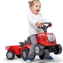 FALK Traktorek Baby Mac Cormick Czerwony z Przyczepką + akc. od 1 roku  Lumarko!