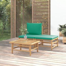 3-cz. zestaw mebli do ogrodu, zielone poduszki, bambusowy Lumarko!