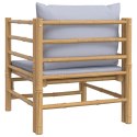 Sofa ogrodowa z jasnoszarymi poduszkami, bambusowa Lumarko!