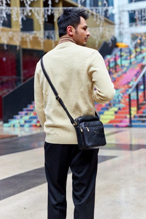 Pojemna, skórzana torba męska z kieszeniami — Peterson Lumarko!