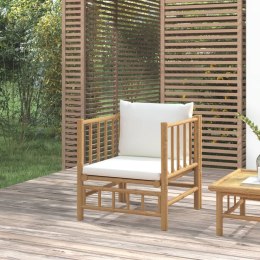 Sofa ogrodowa, kremowe poduszki, bambus Lumarko!