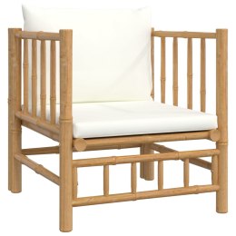 Sofa ogrodowa, kremowe poduszki, bambus Lumarko!