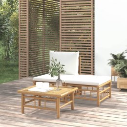 3-cz. zestaw mebli do ogrodu, kremowe poduszki, bambus Lumarko!