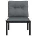 Krzesło ogrodowe z poduszkami, czarno-szare, polirattan Lumarko!