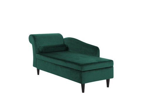 Szezlong welurowy lewostronny szmaragdowy LUIRO