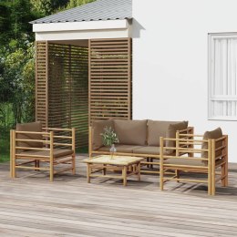 5-cz. zestaw mebli do ogrodu, poduszki w kolorze taupe, bambus Lumarko!