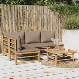 5-cz. zestaw mebli do ogrodu, poduszki w kolorze taupe, bambus Lumarko!