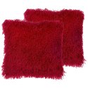 2 poduszki dekoracyjne włochacze 45 x 45 cm czerwone CIDE Lumarko!