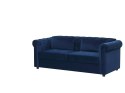 Sofa rozkładana welurowa niebieska CHESTERFIELD Lumarko!