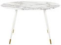 Stół do jadalni owalny 120 x 70 cm efekt marmuru z białym GUTIERE Lumarko!