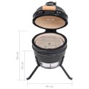 Ceramiczny grill kamado z wędzarnią, 2-w-1, 56 cm, czarny Lumarko!