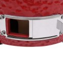 Ceramiczny grill kamado z wędzarnią, 2-w-1, 56 cm, czerwony Lumarko!
