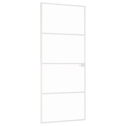 Drzwi wewnętrzne, białe, 83x201,5 cm, szkło i aluminium Lumarko!