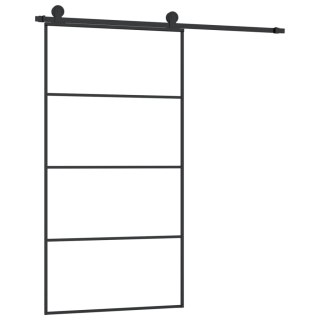 Drzwi przesuwne a akcesoriami, 102,5x205 cm, ESG i aluminium Lumarko!
