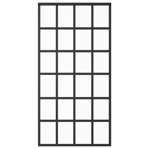 Drzwi przesuwne z osprzętem, szkło ESG i aluminium, 102x205 cm Lumarko!