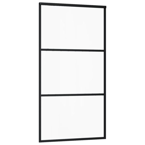 Drzwi przesuwne z osprzętem, szkło ESG i aluminium, 102x205 cm Lumarko!