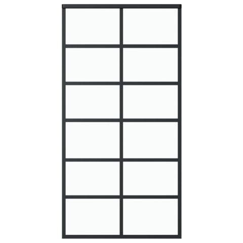 Drzwi przesuwne z osprzętem, szkło ESG i aluminium, 102x205 cm Lumarko!