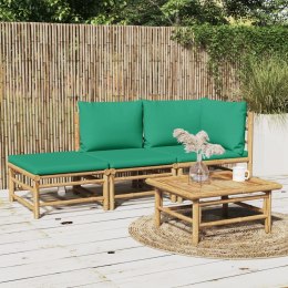3-cz. zestaw mebli do ogrodu, zielone poduszki, bambusowy Lumarko!