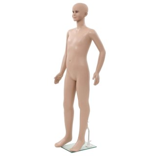 Manekin dziecięcy ze szklaną podstawą, beż, błyszczący, 140 cm Lumarko!