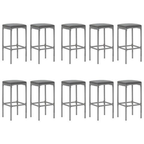 11-cz. zestaw mebli barowych z poduszkami, szary polirattan Lumarko!