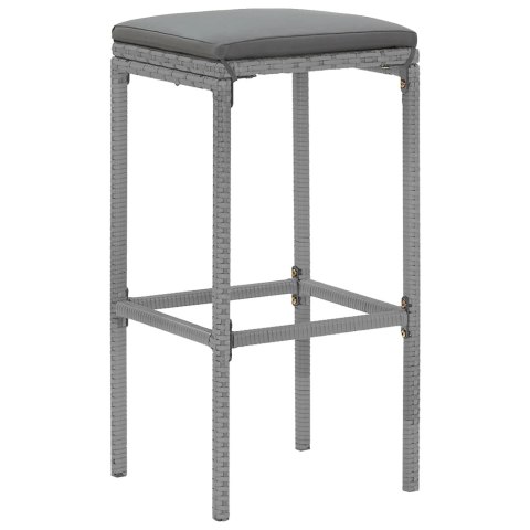 11-cz. zestaw mebli barowych z poduszkami, szary polirattan Lumarko!