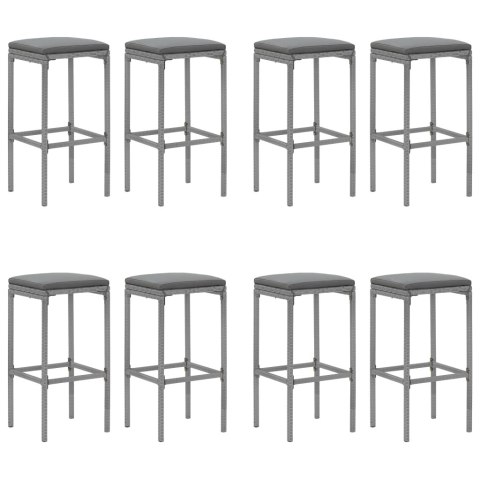 9-cz. zestaw mebli barowych z poduszkami, szary, polirattan Lumarko!